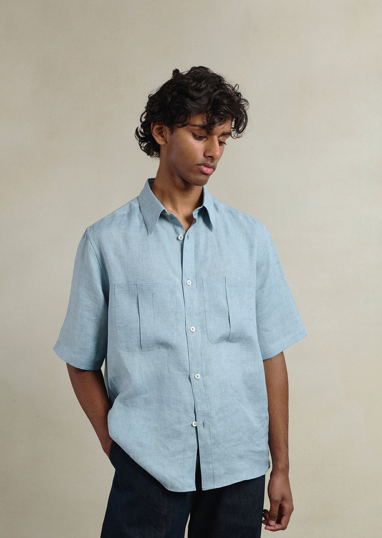 Chemise De Peintre À Manches Courtes