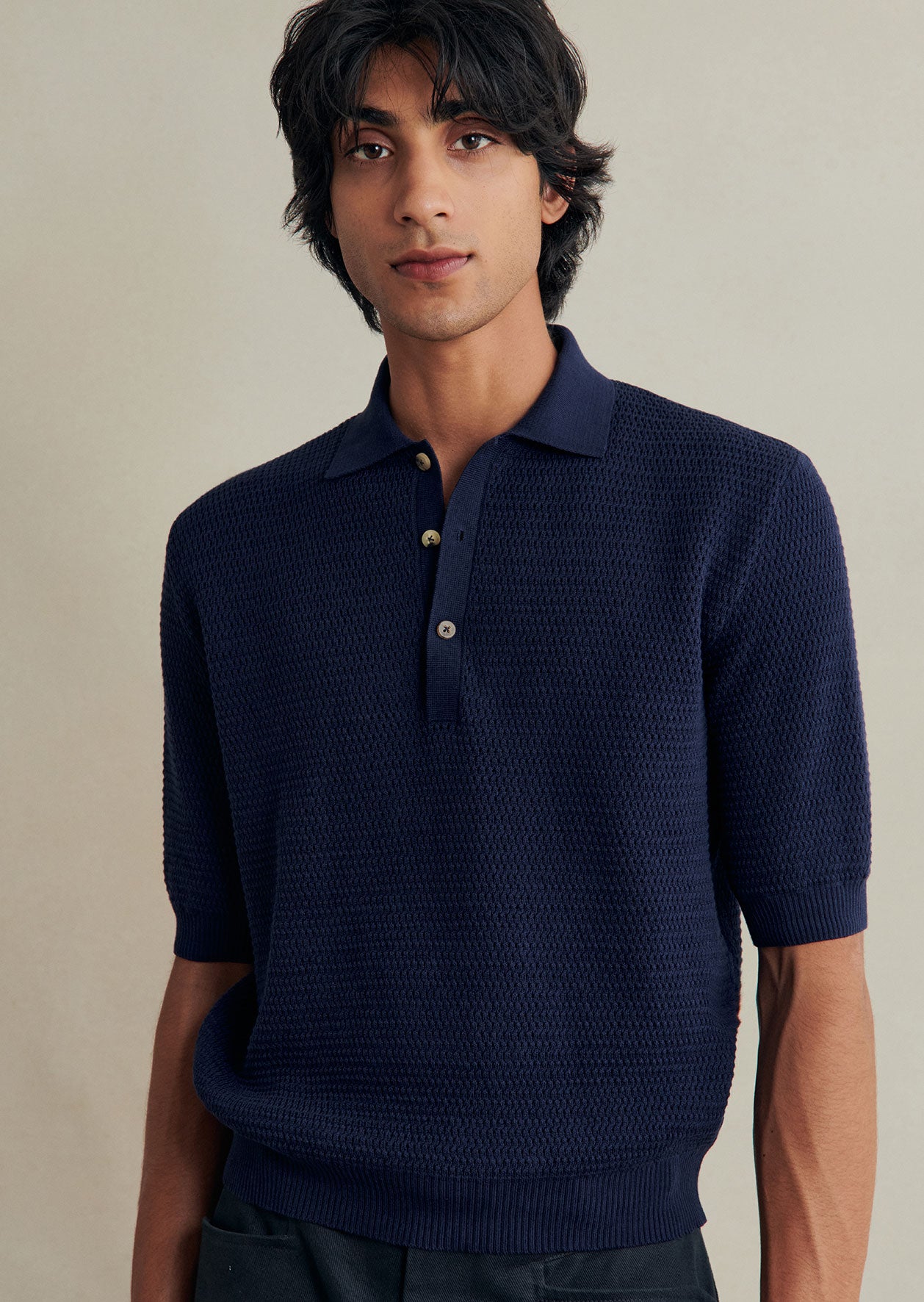 Honeycomb Knit Polo