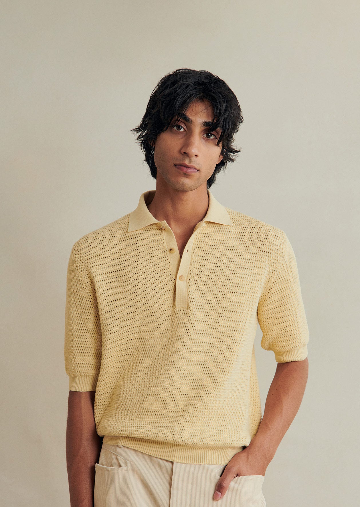 Polo Tricoté Nid D'Abeille