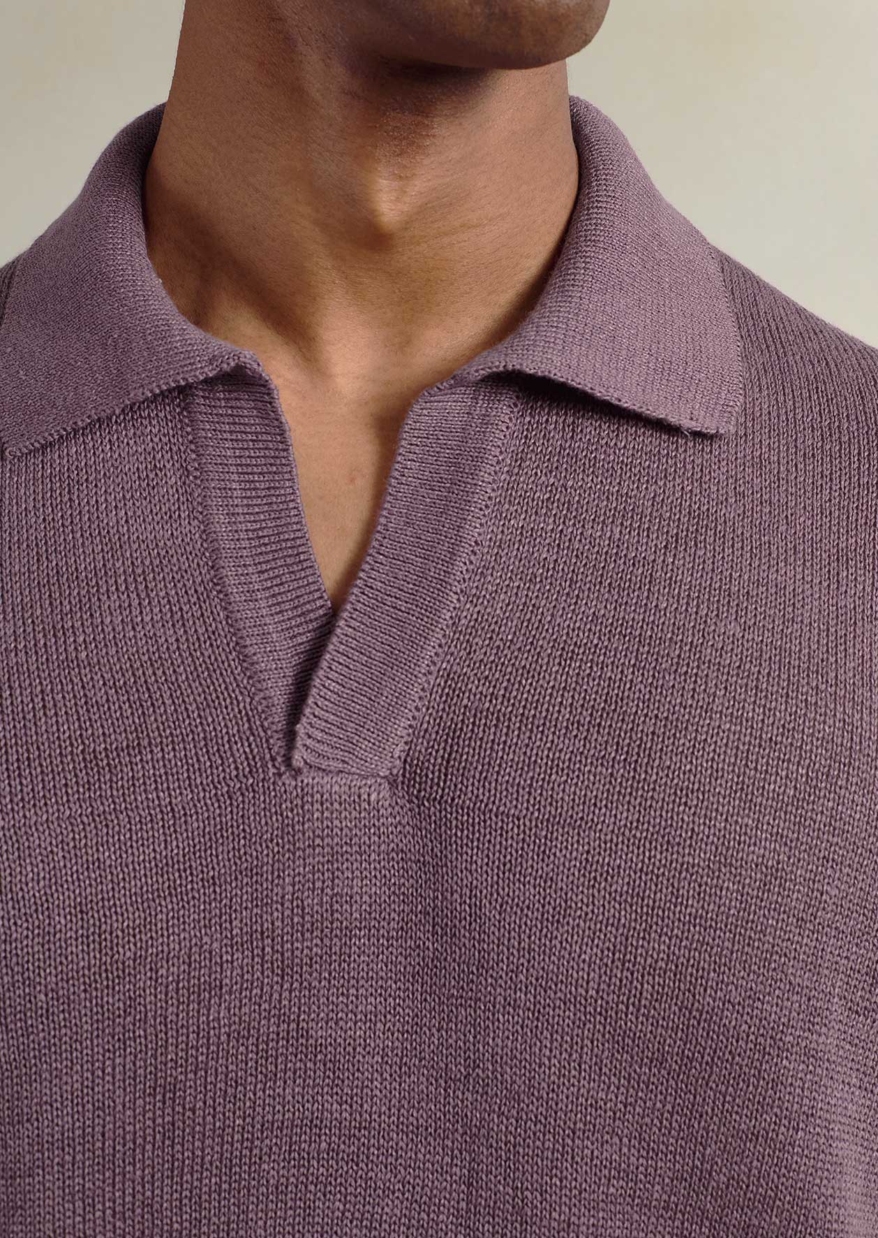 Knitted Long Sleeve Polo