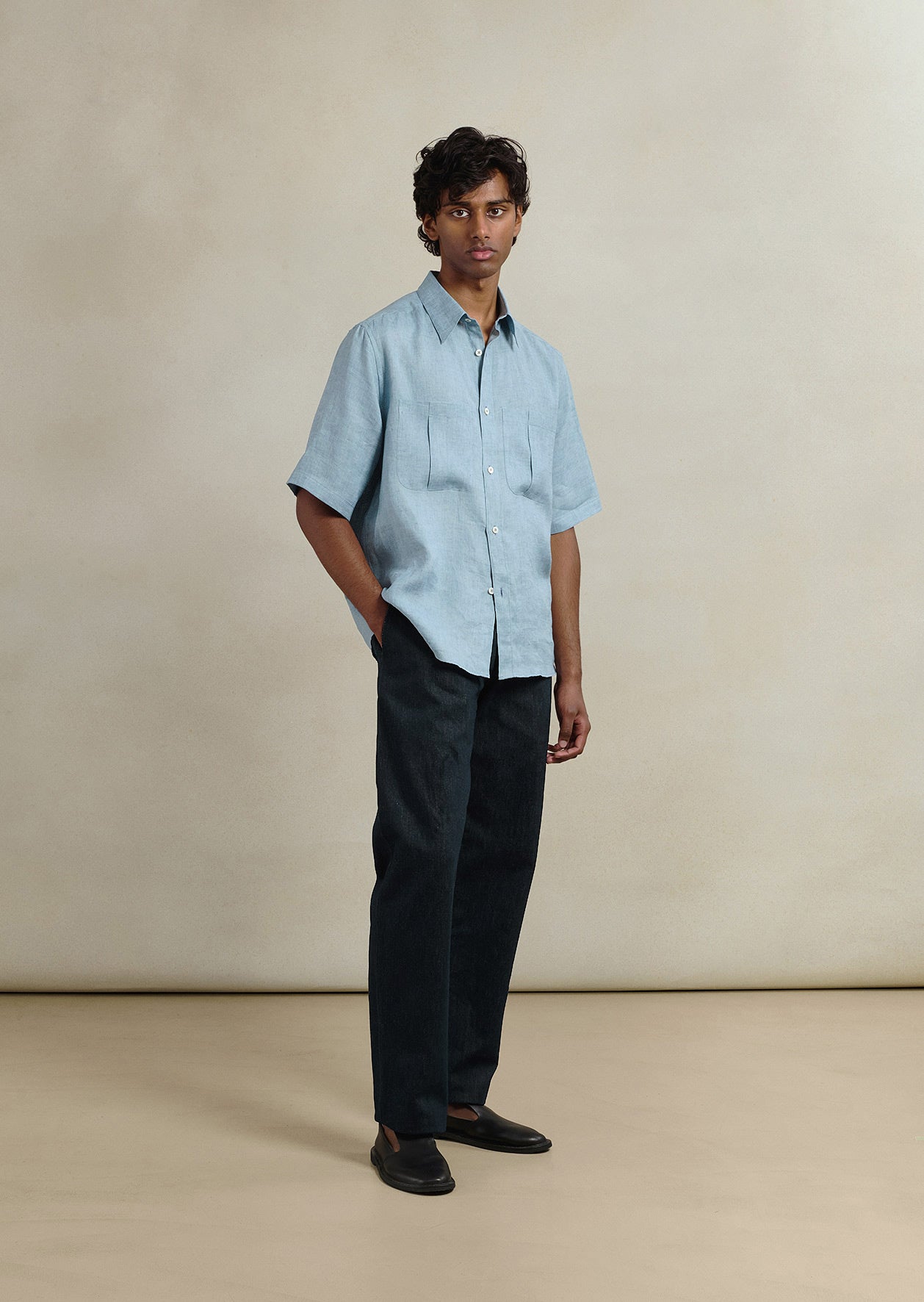 Chemise De Peintre À Manches Courtes